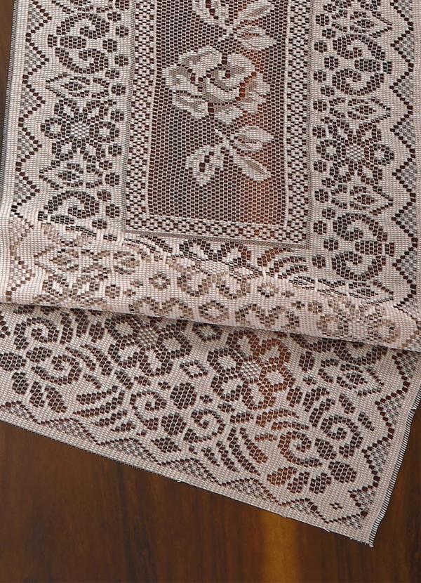 Lar e Lazer - Trilho de Mesa Renda Bege 40x150 cm 2