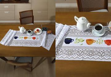 Trilho Valncia Branca Xcaras 40cm X 1,50m