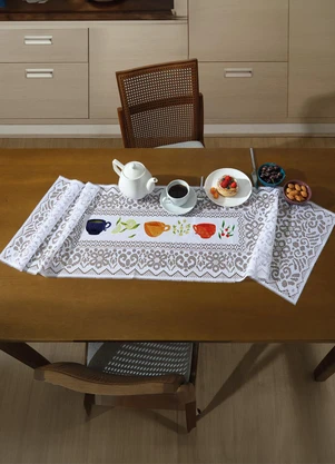 Lar e Lazer - Trilho Valência Branca Xícaras 40cm X 1,50m - LAR E LAZER