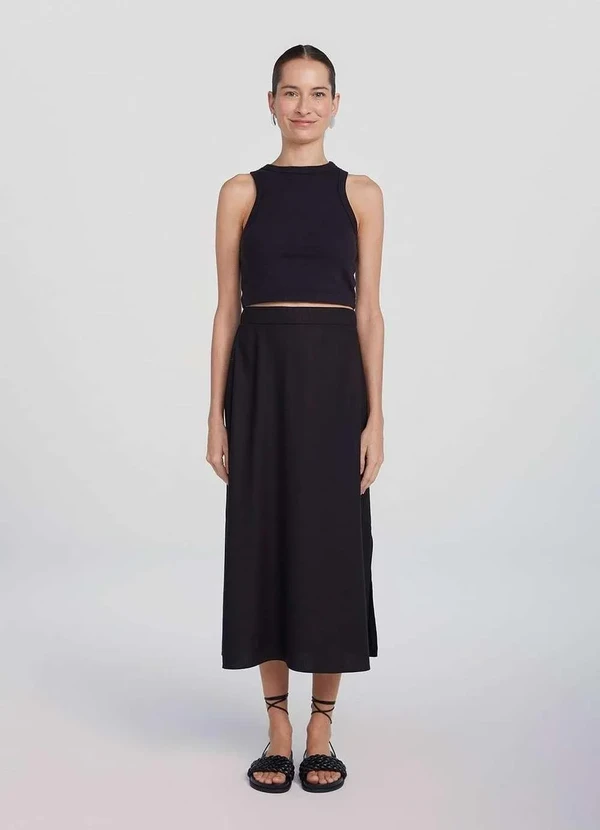 Hering - Regata Feminina Cropped Preto 6