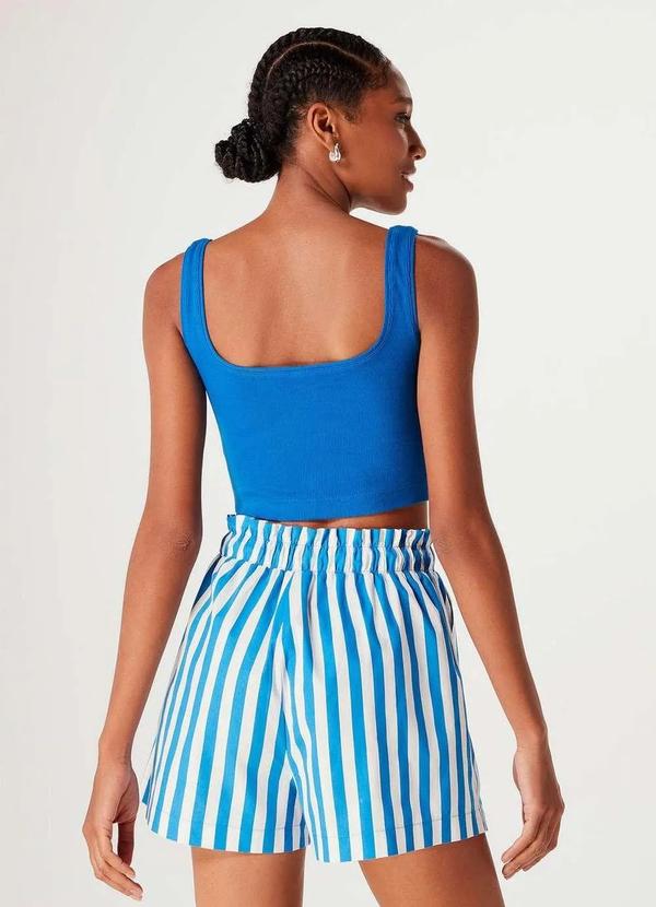 Hering - Top Cropped Basico Feminino Decote Quadrado Azul 2