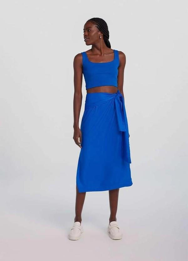 Hering - Top Cropped Basico Feminino Decote Quadrado Azul 6