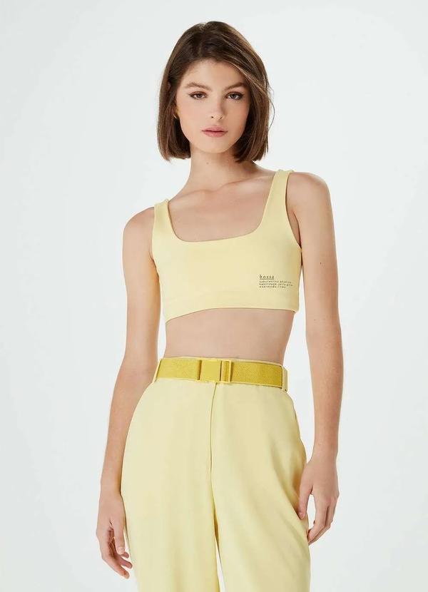 Hering - Top Feminino Alcas Medias Hering e Nv Amarelo