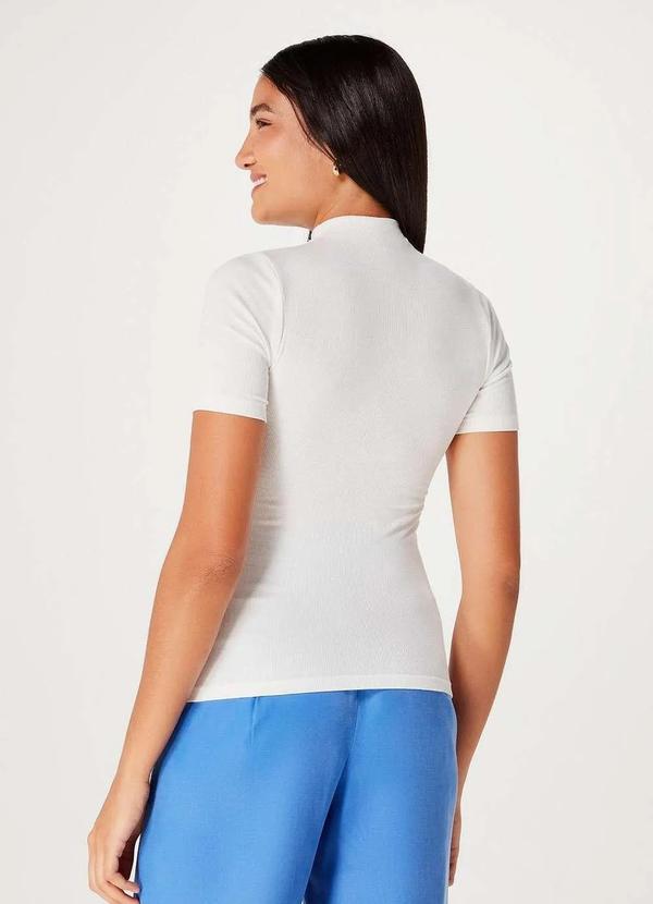 Hering - Blusa Basica Feminina Canelada Gola Alta Branco 3