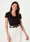 Hering - Blusa Basica Feminina Decote V com Elastano Preto - variação: Preto