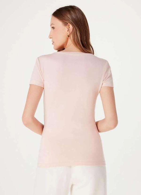 Hering - Blusa Basica Feminina Decote V com Elastano Rosa 3