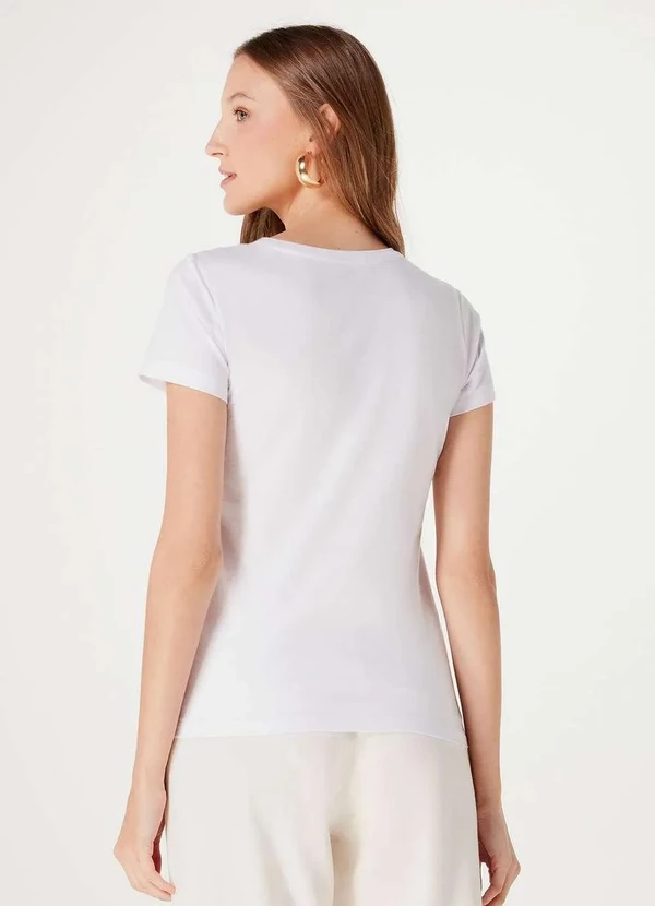 Hering - Blusa Basica Feminina Manga Curta Branco 4