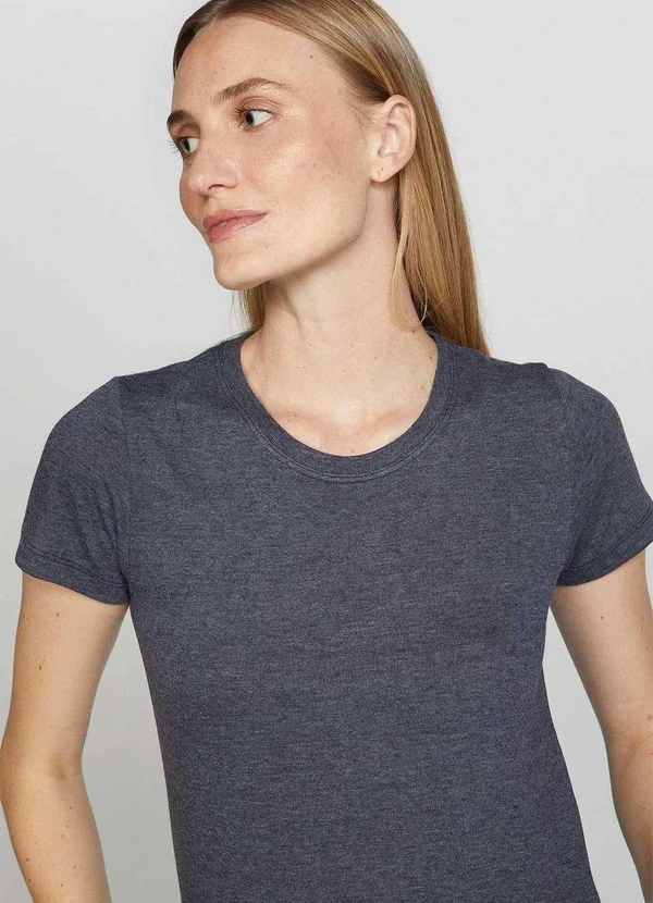 Hering - Blusa Basica Feminina Manga Curta Cinza 3