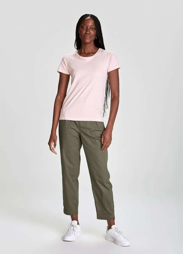 Hering - Blusa Basica Feminina Manga Curta Rosa 4