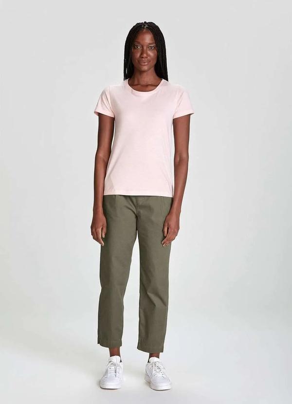 Hering - Blusa Basica Feminina Manga Curta Rosa 5