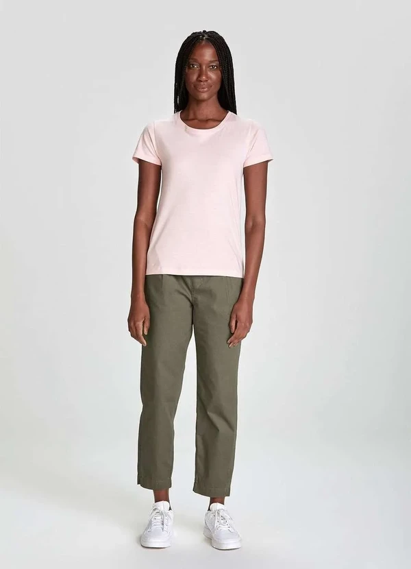 Hering - Blusa Basica Feminina Manga Curta Rosa 5