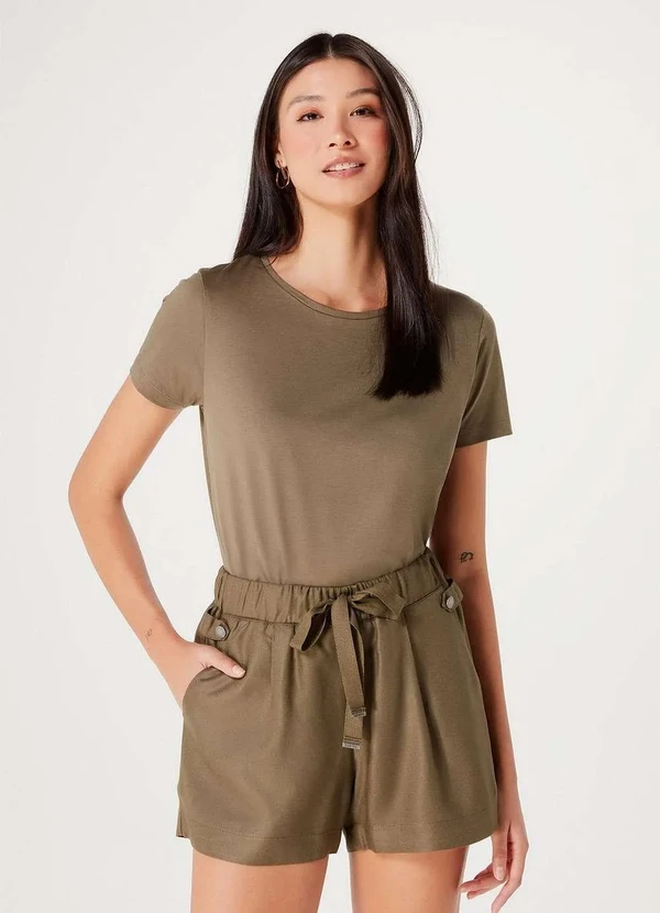 Hering - Blusa Basica Feminina Manga Curta Verde