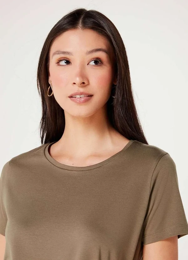 Hering - Blusa Basica Feminina Manga Curta Verde 4