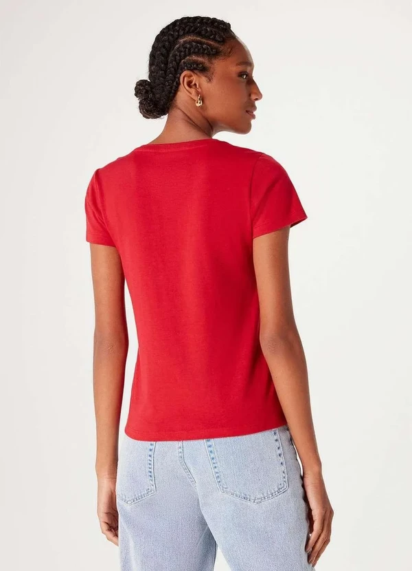 Hering - Blusa Basica Feminina Manga Curta Vermelho 3