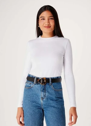 Hering - Blusa Basica Feminina Manga Longa com Elastano - HERING