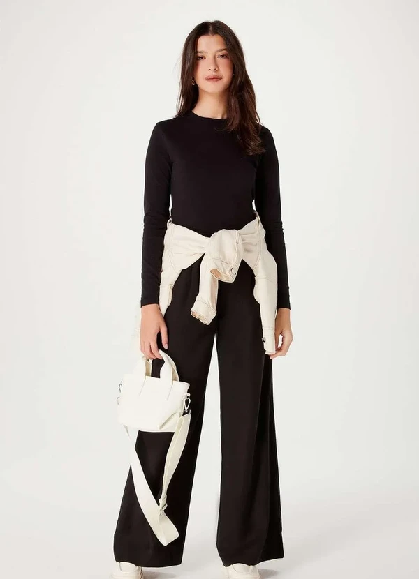 Hering - Blusa Basica Feminina Manga Longa com Elastano Preto 5