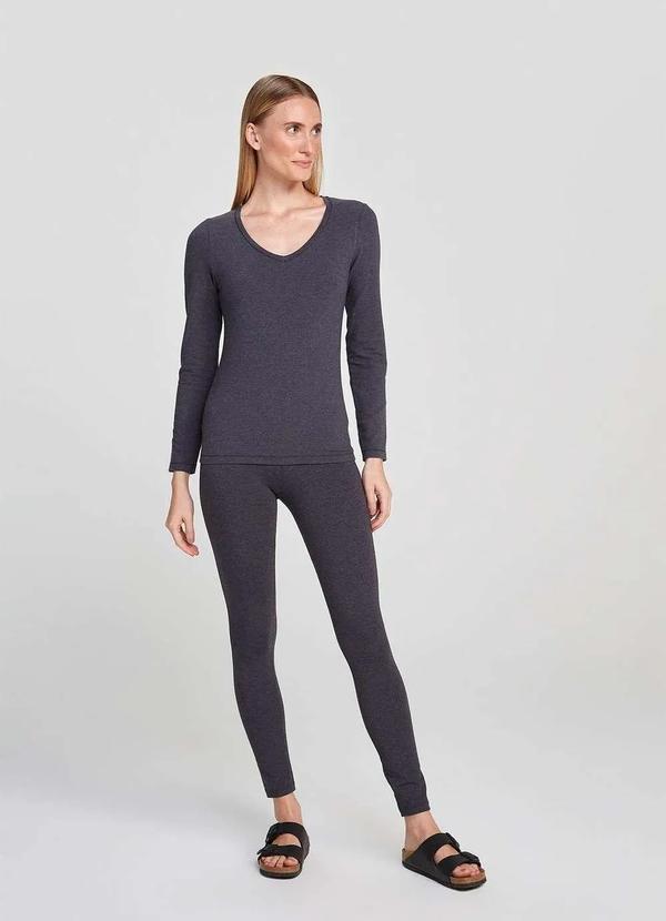 Hering - Blusa Basica Feminina Slim Manga Longa Cinza 4