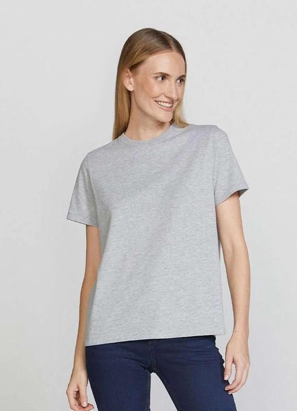 Hering - Blusa Basica Manga Curta World Regular Cinza