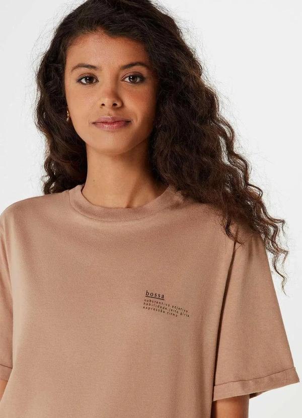 Hering - Blusa Feminina Manga Curta Hering e Nv Marrom
