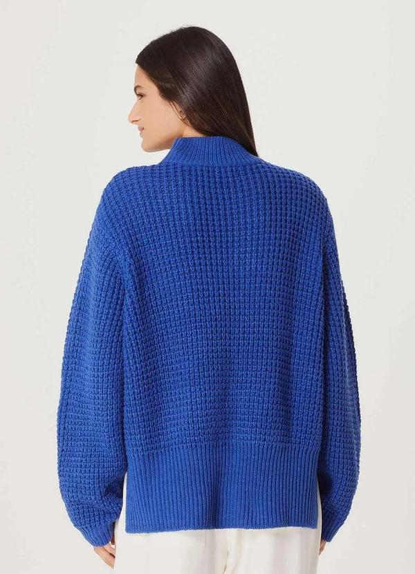 Hering - Blusao Feminino em Trico Gola Alta Azul 3