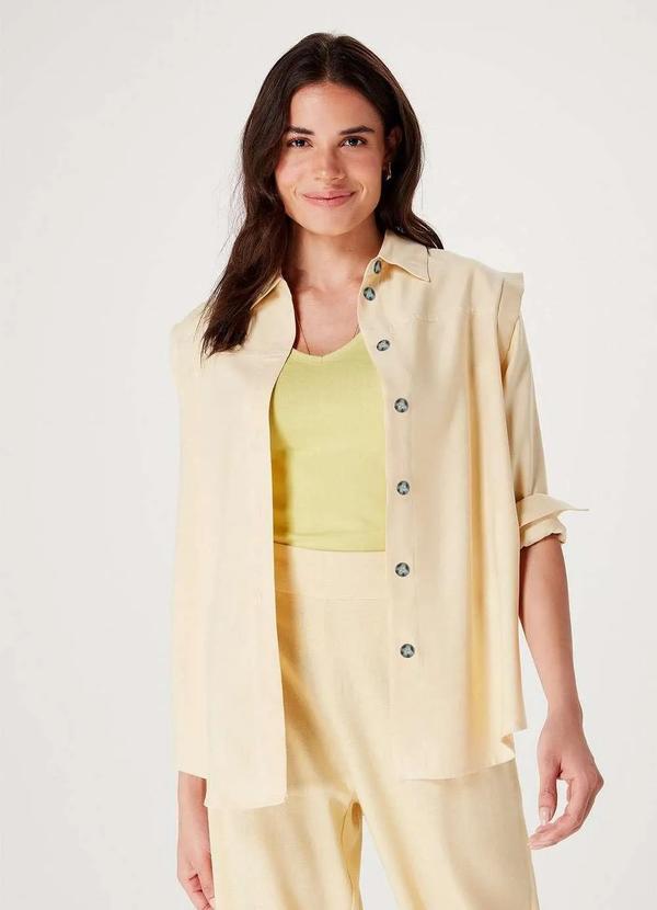 Hering - Camisa Feminina Manga Longa Alongada Amarelo 2