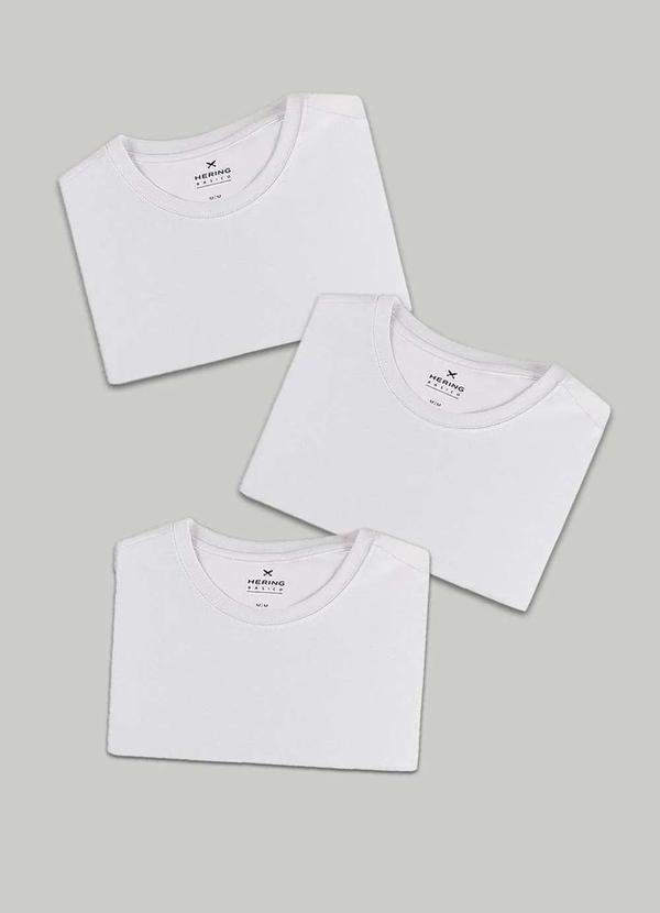 Hering - Kit com 3 Camisetas Femininas Basicas Branco