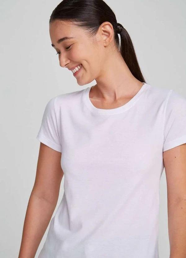 Hering - Kit com 3 Camisetas Femininas Basicas Branco 2