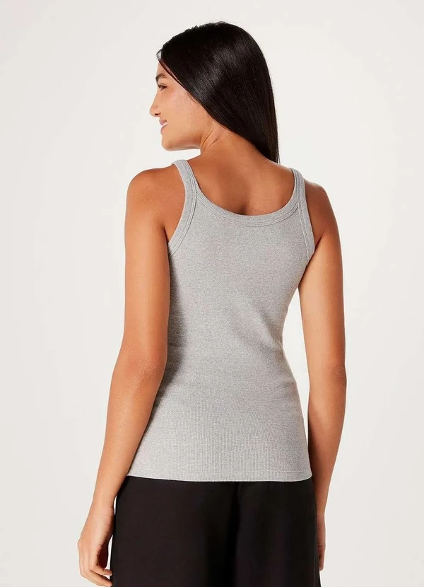 Hering - Regata Basica Feminina Slim em Ribana Cinza 3
