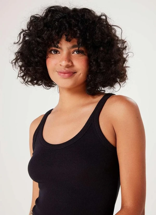 Hering - Regata Basica Feminina Slim em Ribana Preto 2