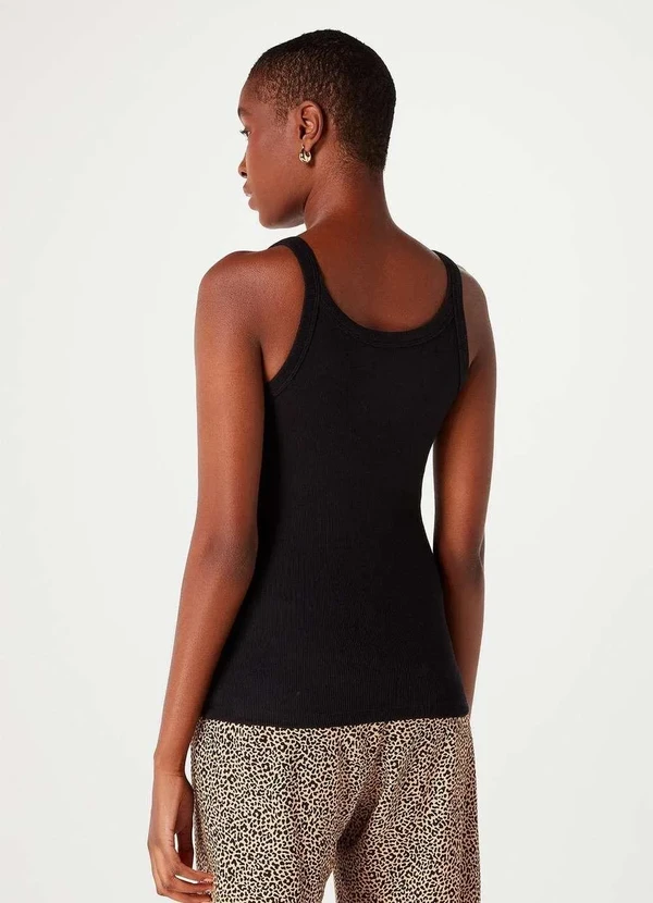 Hering - Regata Basica Feminina Slim em Ribana Preto 7