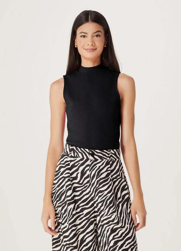 Hering - Regata Cropped Feminina Gola Alta Preto