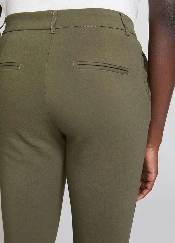 Hering - Calca Basica Feminina Cintura Media Alfaiataria Verde 5