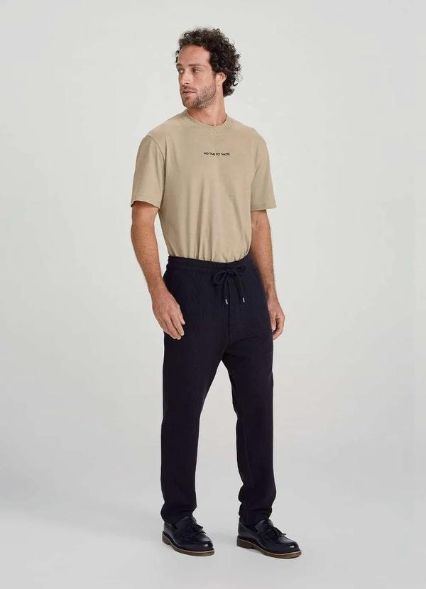 Hering - Calca Basica Masculina Taper em Malha Canelada Preto 2