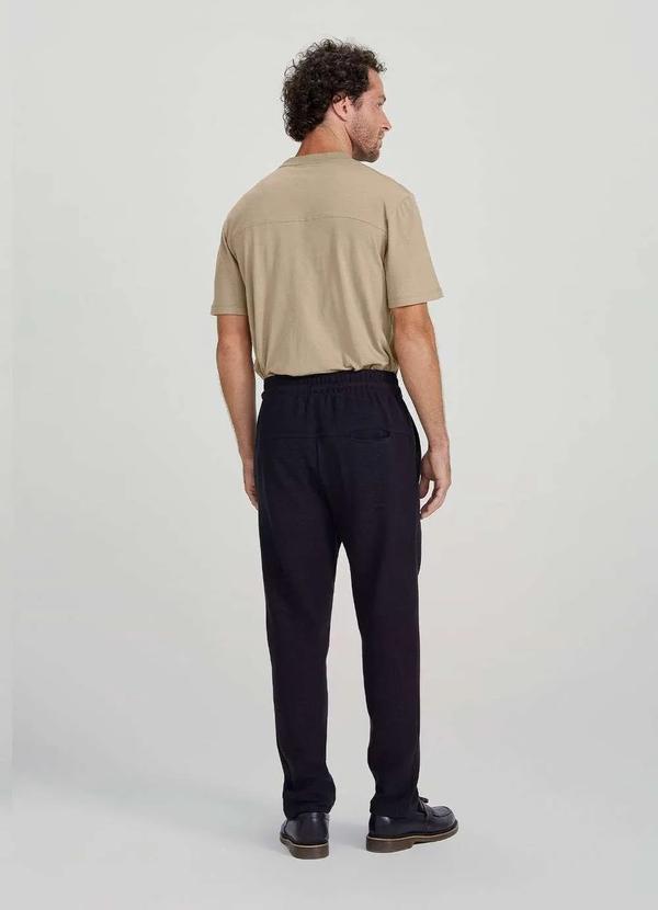 Hering - Calca Basica Masculina Taper em Malha Canelada Preto 4
