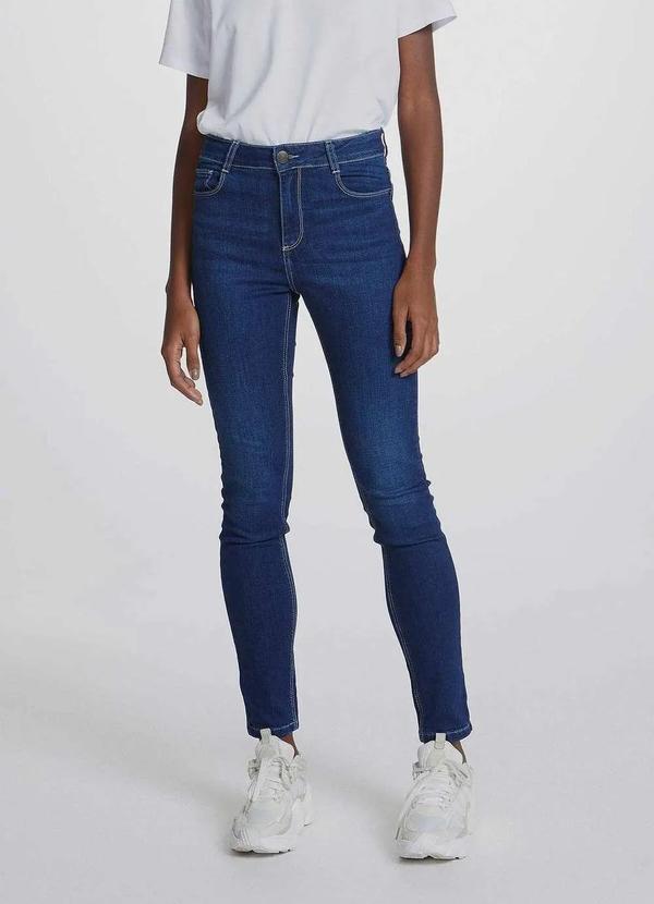Hering - Calca Jeans Feminina Cintura Alta Super Skinny Azul