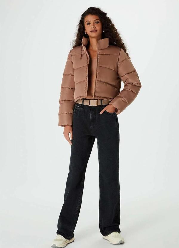 Hering - Calca Jeans Feminina Reta Cintura Media Hering e Nv Preto