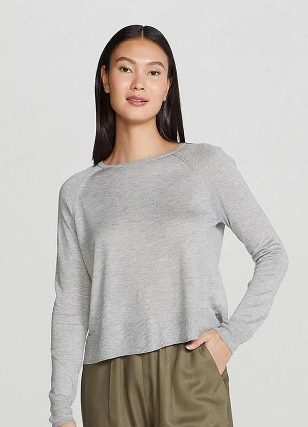 Hering - Blusao Basico Feminino em Trico Cinza