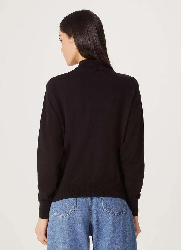 Hering - Blusao Basico Feminino em Trico Gola Alta Preto 3