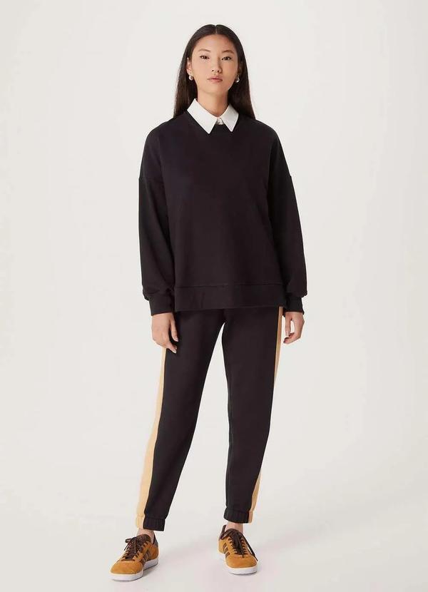 Hering - Blusao Feminino em Moletom Peluciado Preto