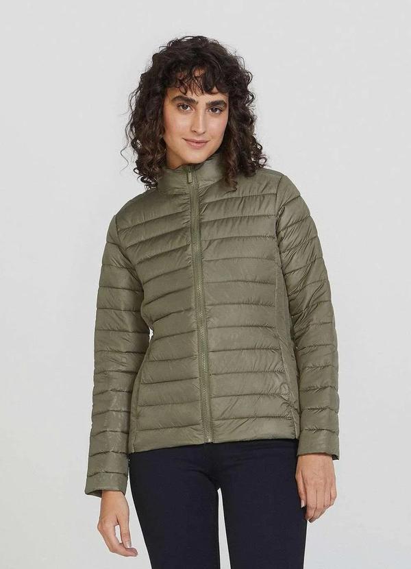 Hering - Jaqueta Basica Feminina Puffer com Forro Verde
