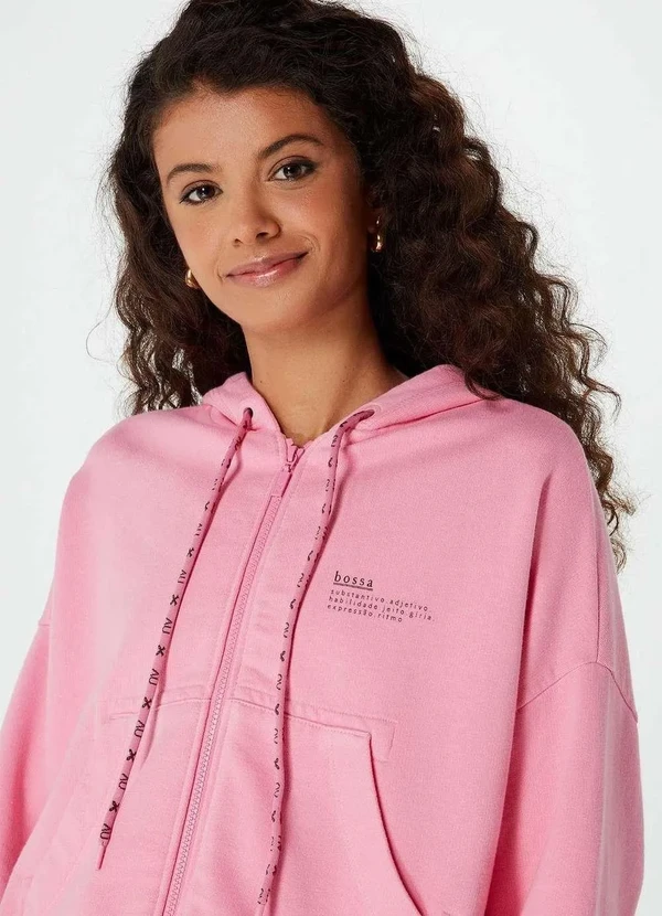 Hering - Jaqueta Feminina em Moletom Hering e Nv Rosa 2