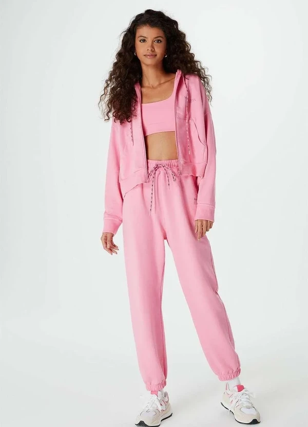 Hering - Jaqueta Feminina em Moletom Hering e Nv Rosa 4