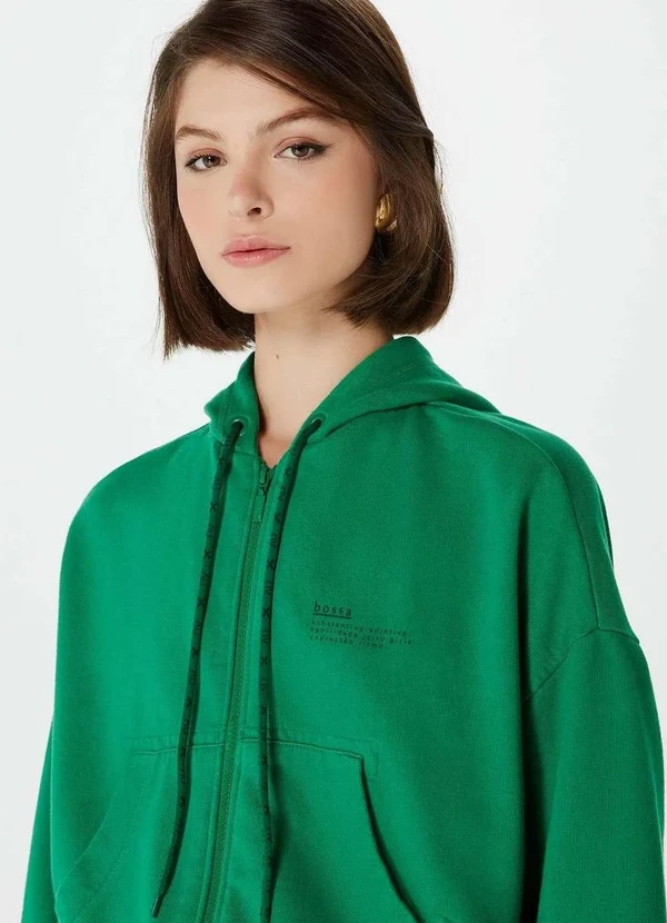 Hering - Jaqueta Feminina em Moletom Hering e Nv Verde 2