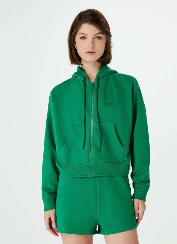 Hering - Jaqueta Feminina em Moletom Hering e Nv Verde 4