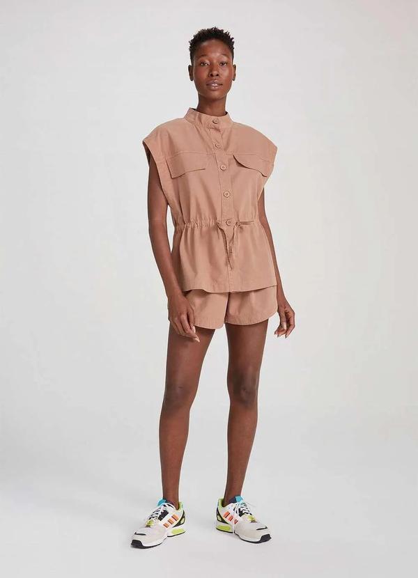 Hering - Colete Feminino Muscle com Amarracao Marrom 6