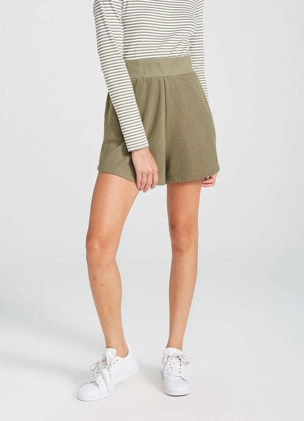 Hering - Shorts Basico em Moletom Feminino com Elastano Verde