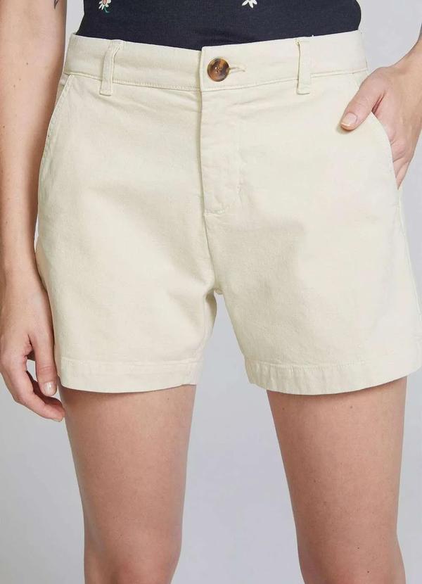 Hering - Shorts Basico Feminino Chino Branco 3