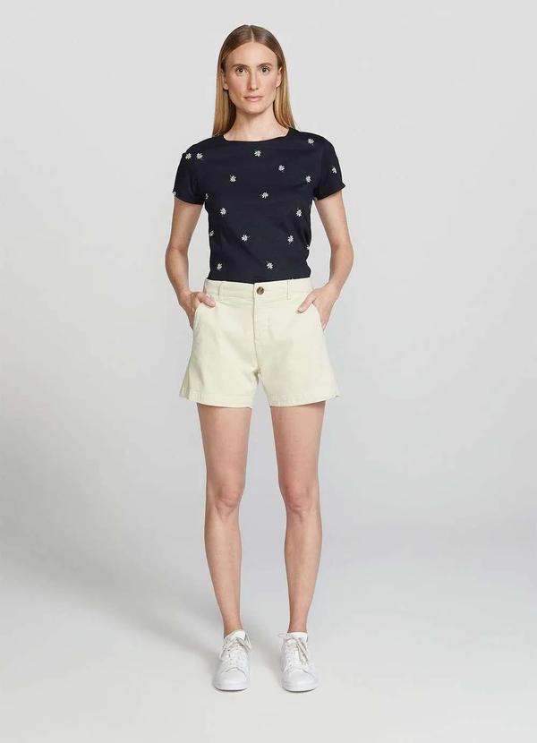 Hering - Shorts Basico Feminino Chino Branco 5