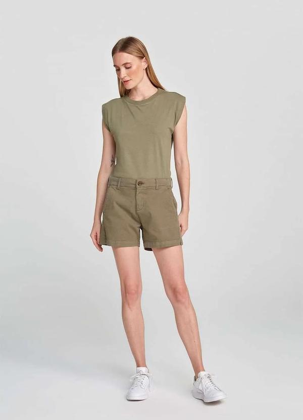 Hering - Shorts Basico Feminino Chino Verde 9