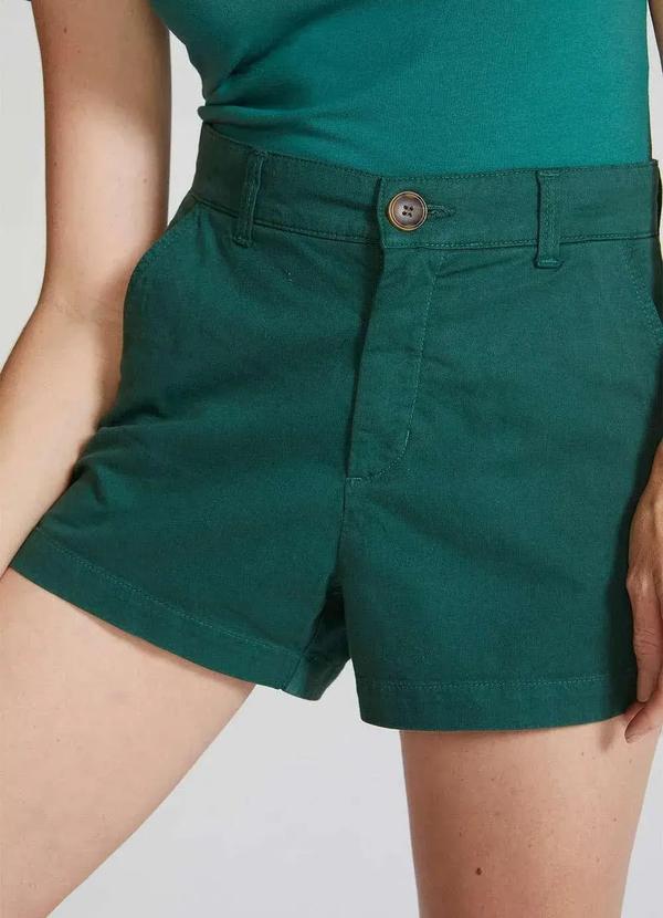 Hering - Shorts Basico Feminino Chino Verde 10